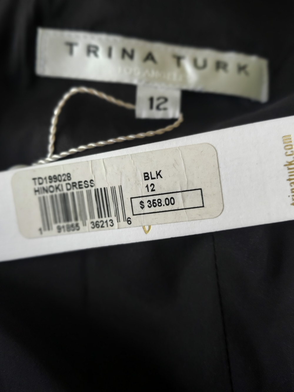NWT Trina Turk Hinoki Black Sheath Dress with Fringe Sleeve Detail Size 12 - Picture 6 of 7